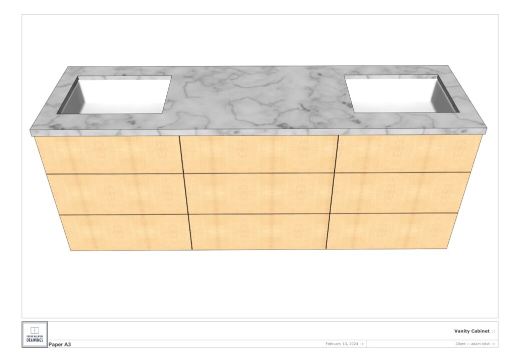 Custom Vanity DIY Construction Plans Fineline Millwork Drawings