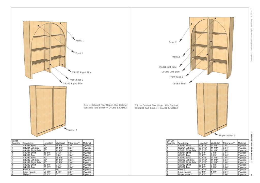 Custom Cabinets shop drawings