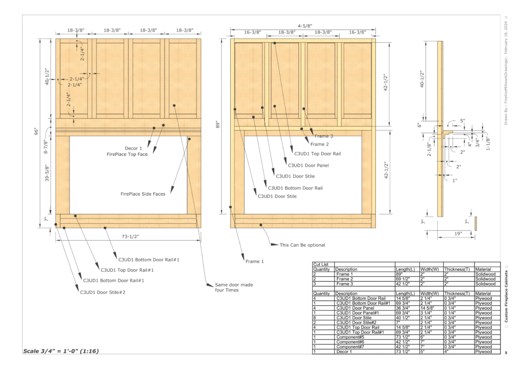 Custom Cabinets shop drawings