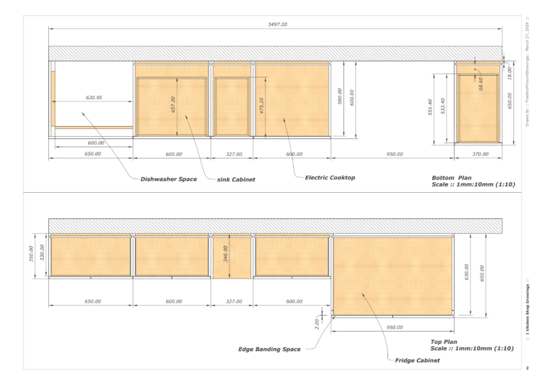 straight  Kitchen Shop Drawings