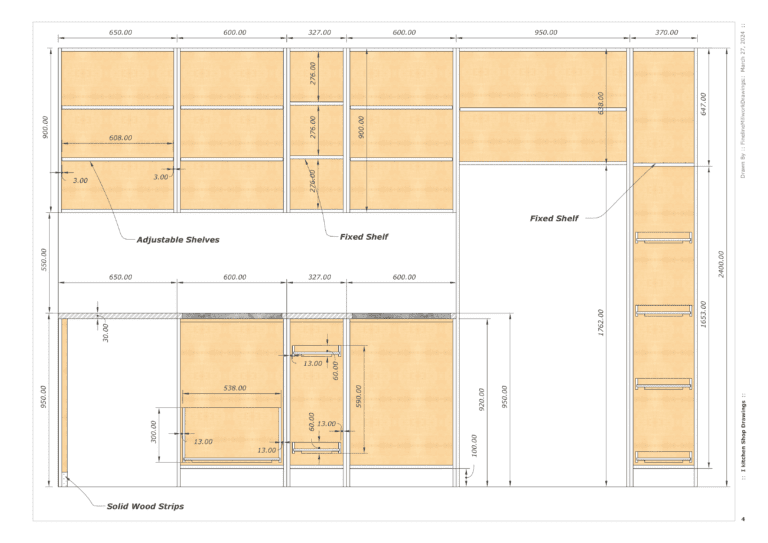 straight  Kitchen Shop Drawings