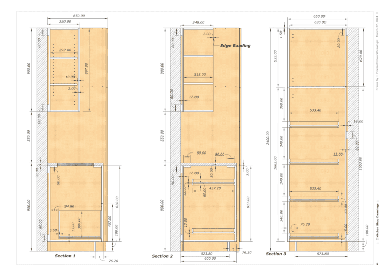 straight  Kitchen Shop Drawings