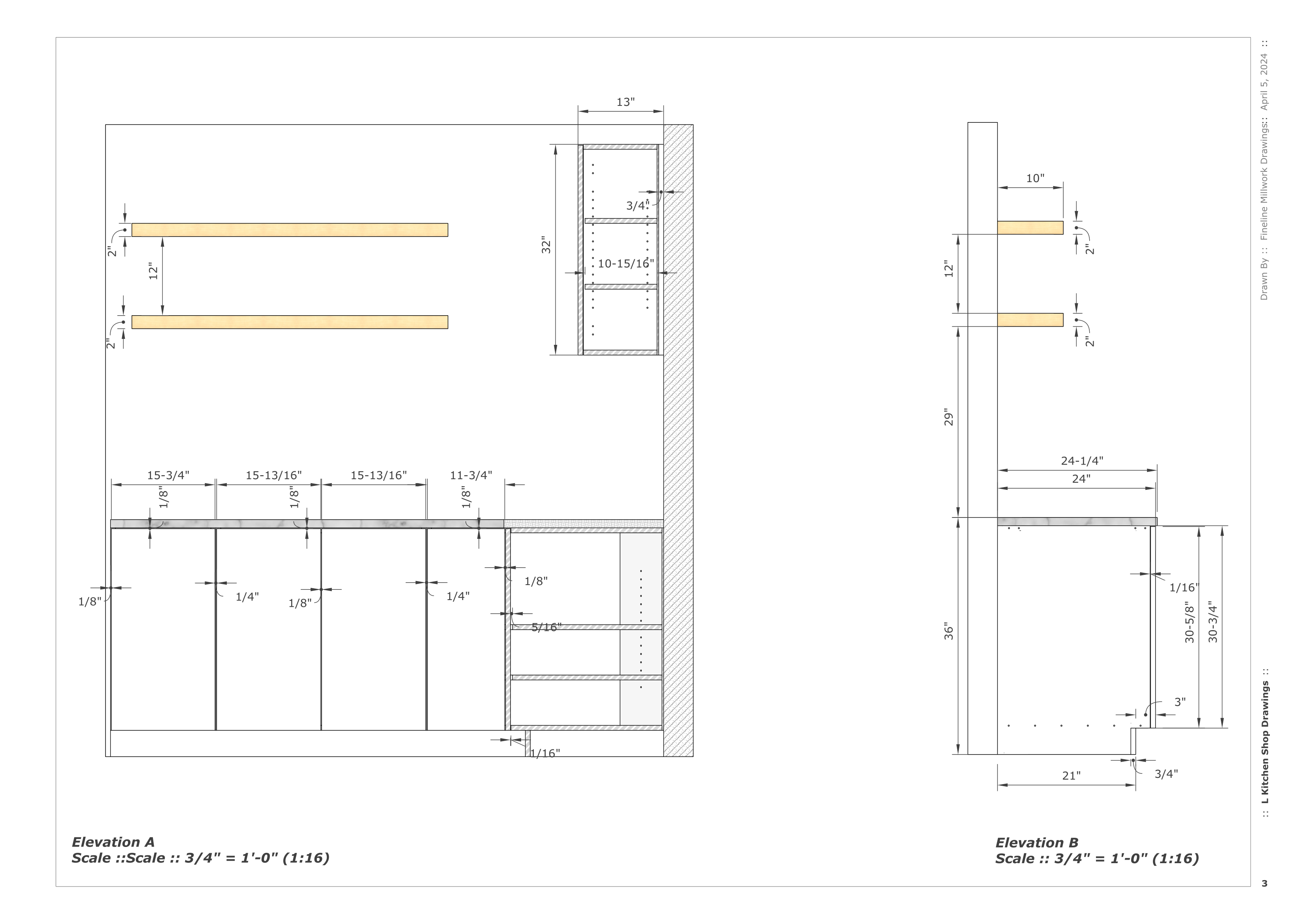 Custom Kitchen Millwork Drawings Services