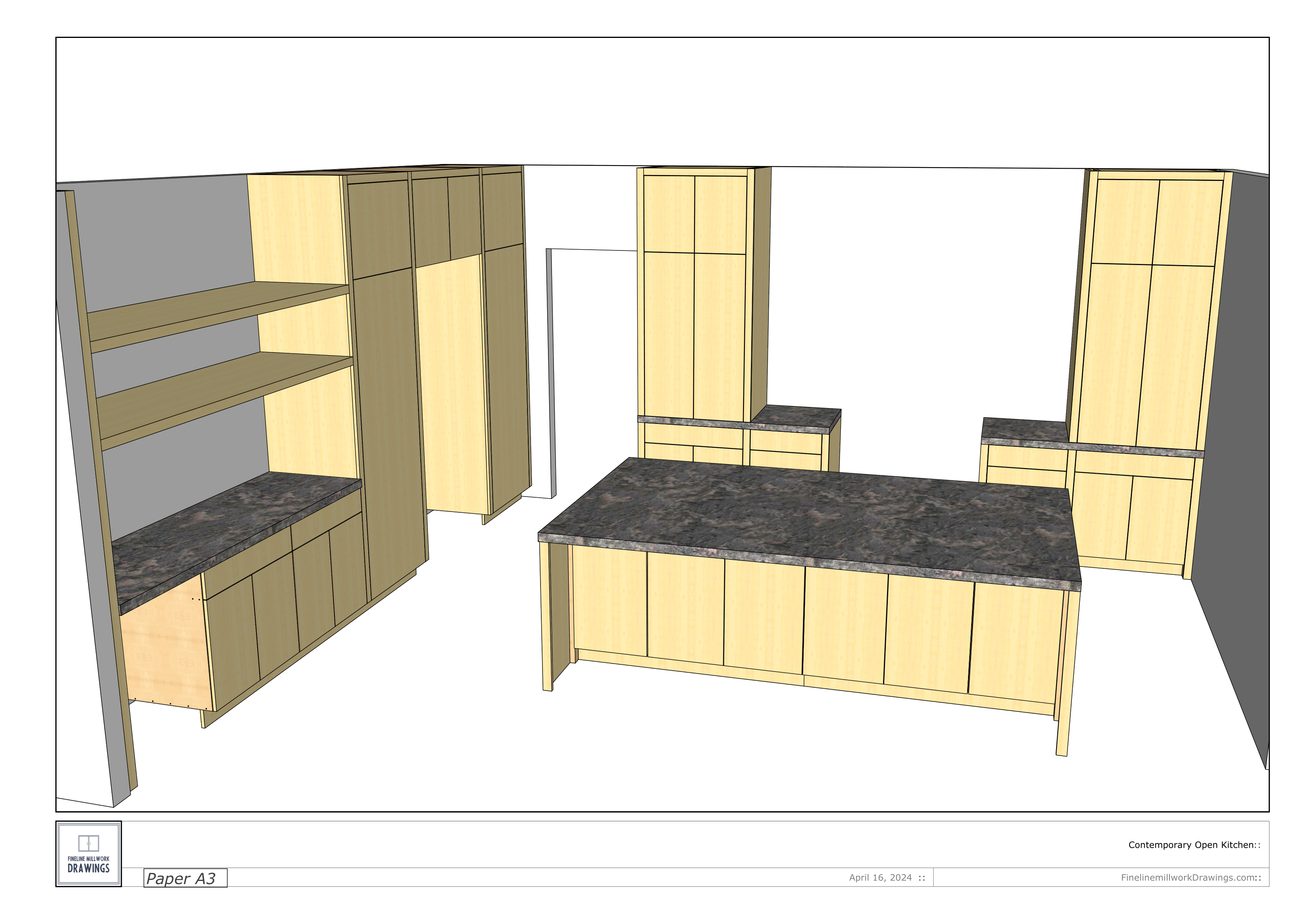 Morden Shop drawings for kitchen