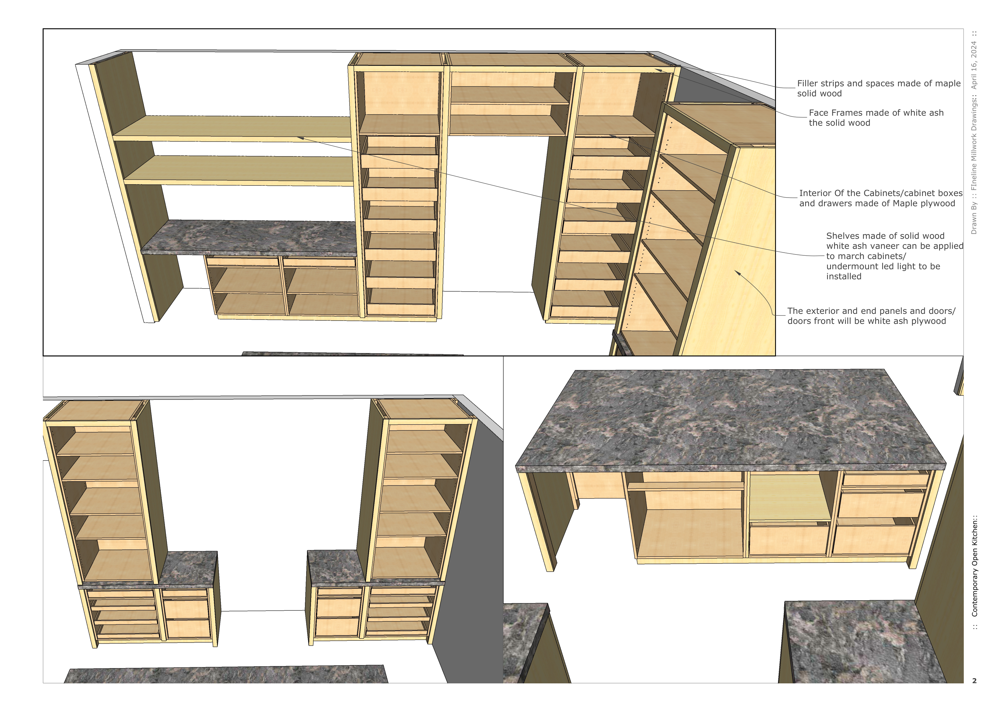 Morden Shop drawings for kitchen