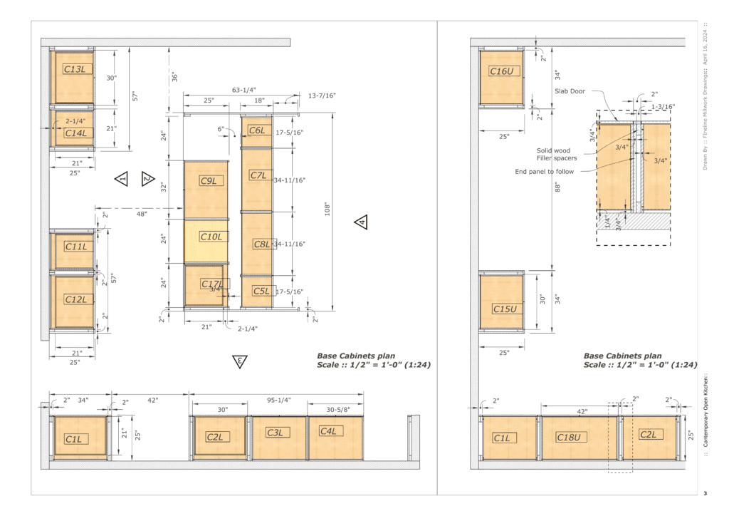 Morden Shop drawings for kitchen