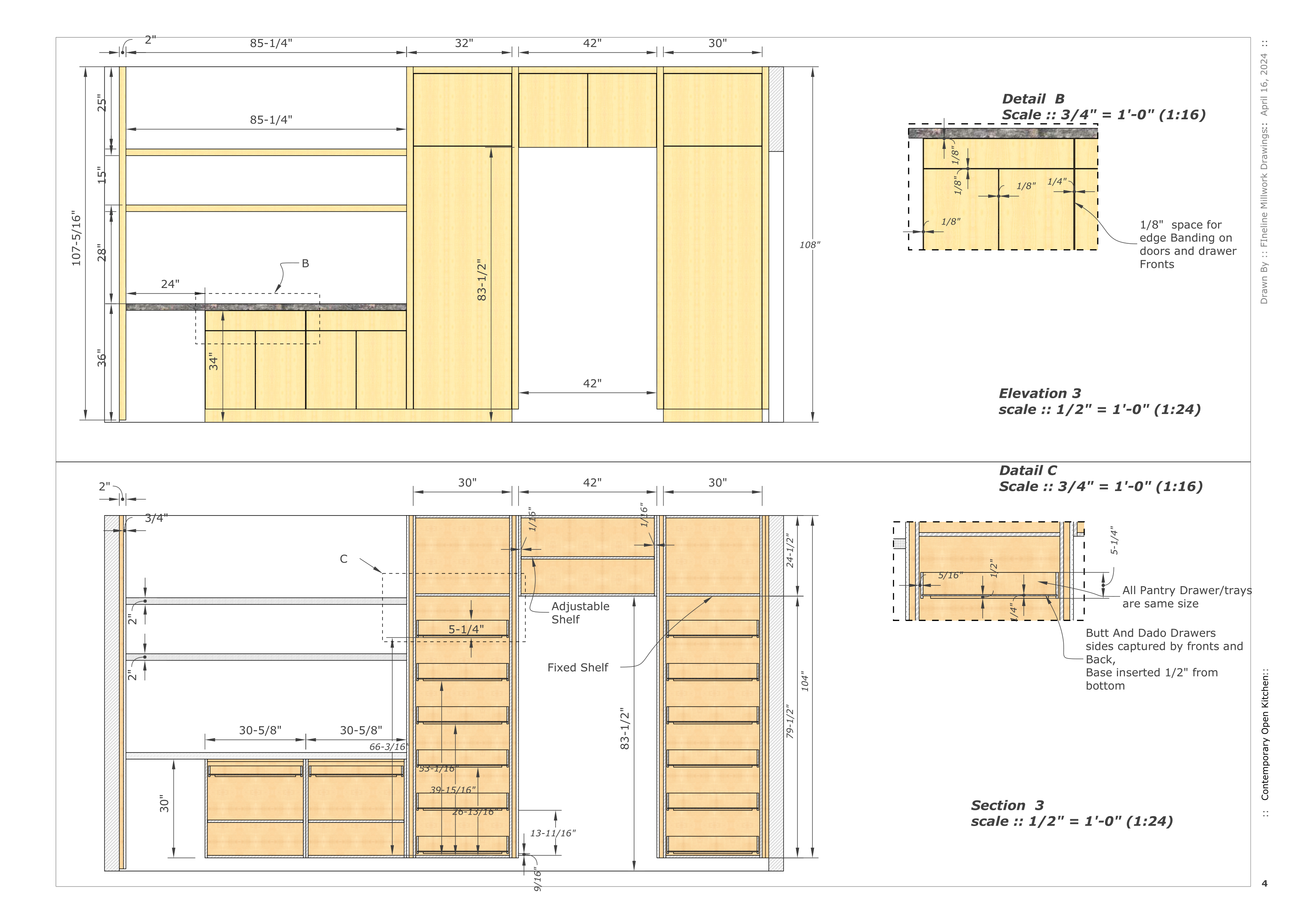 Morden Shop drawings for kitchen