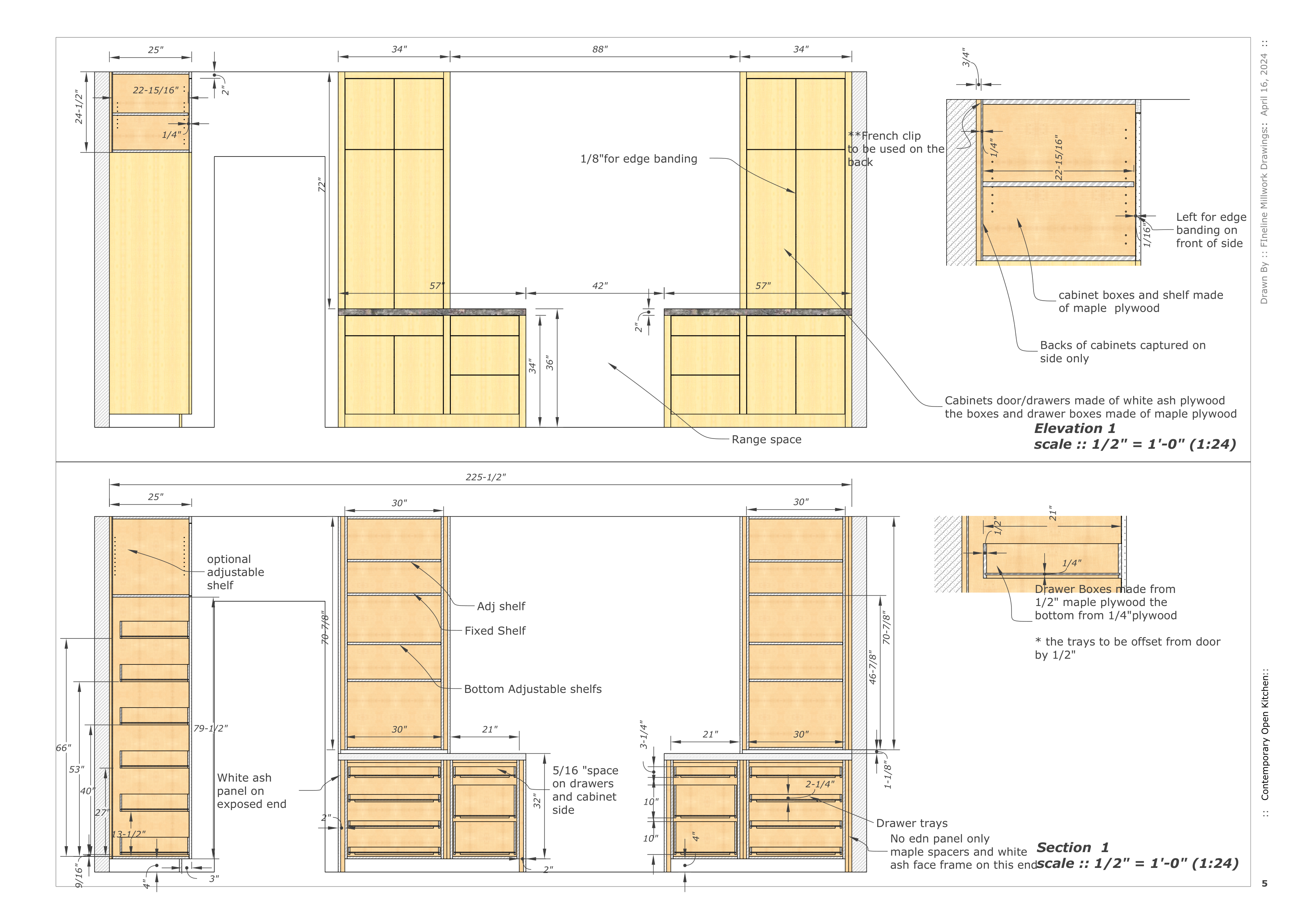 Morden Shop drawings for kitchen