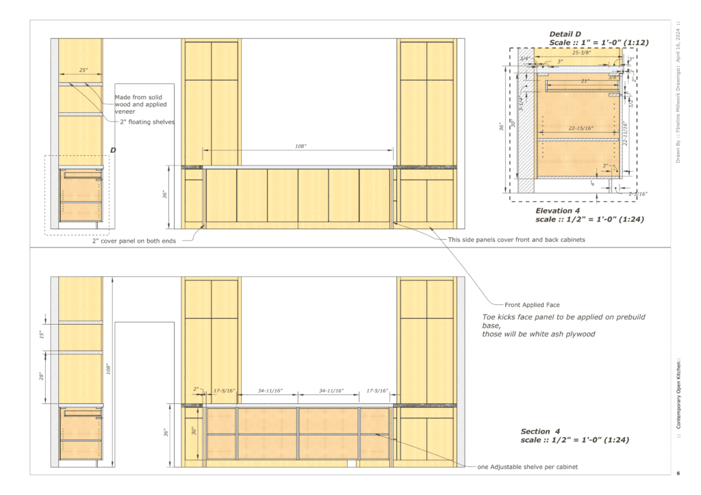 Morden Shop drawings for kitchen