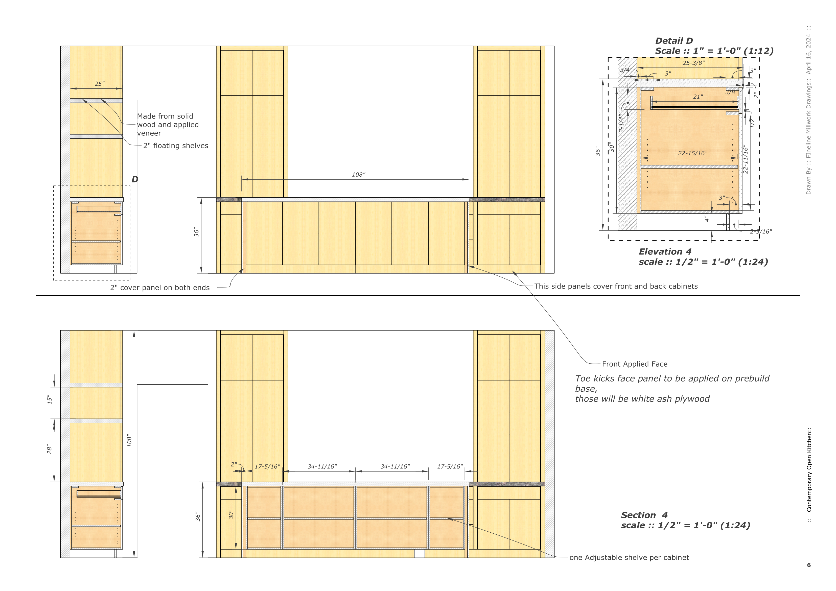 Morden Shop drawings for kitchen