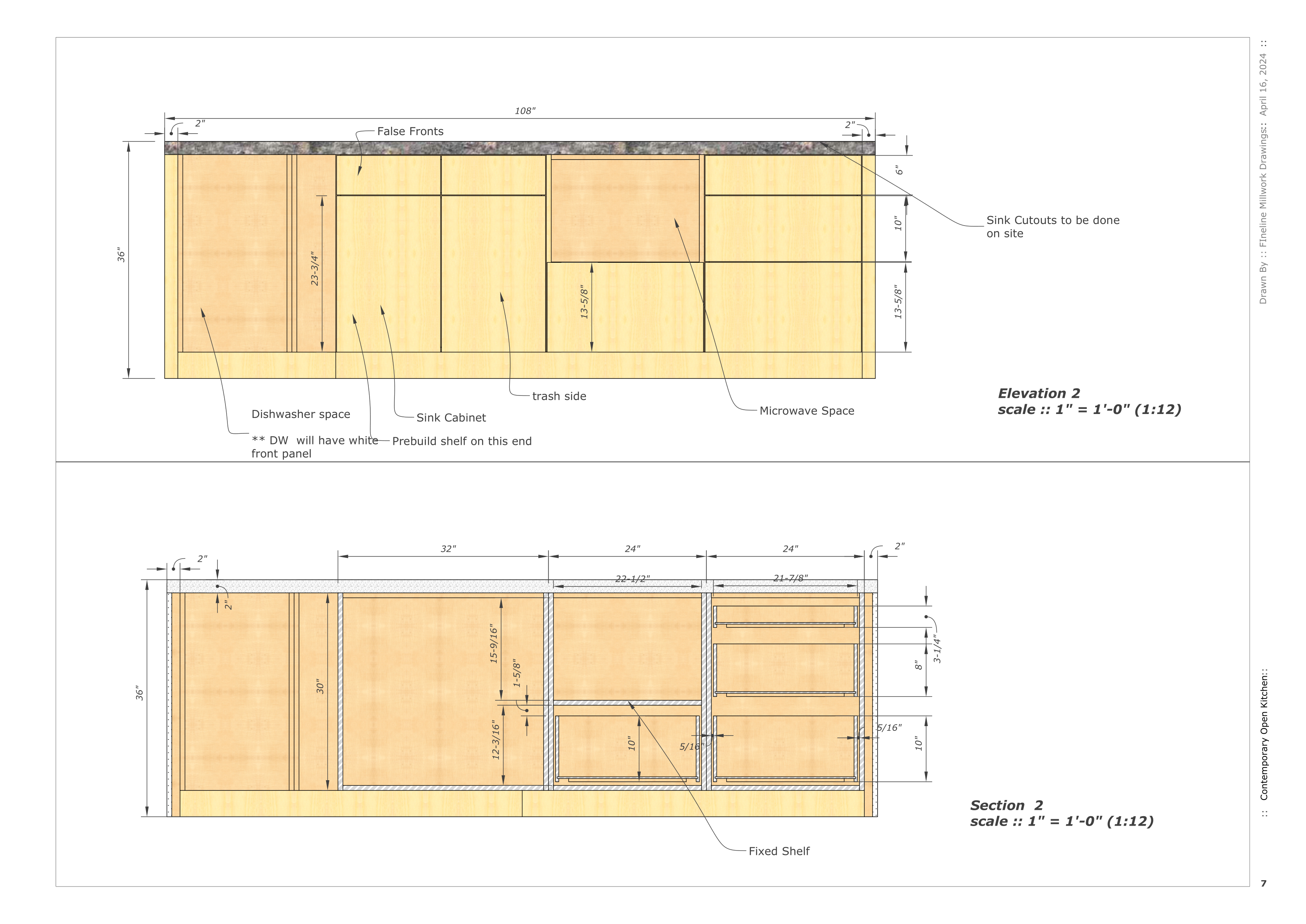 Morden Shop drawings for kitchen