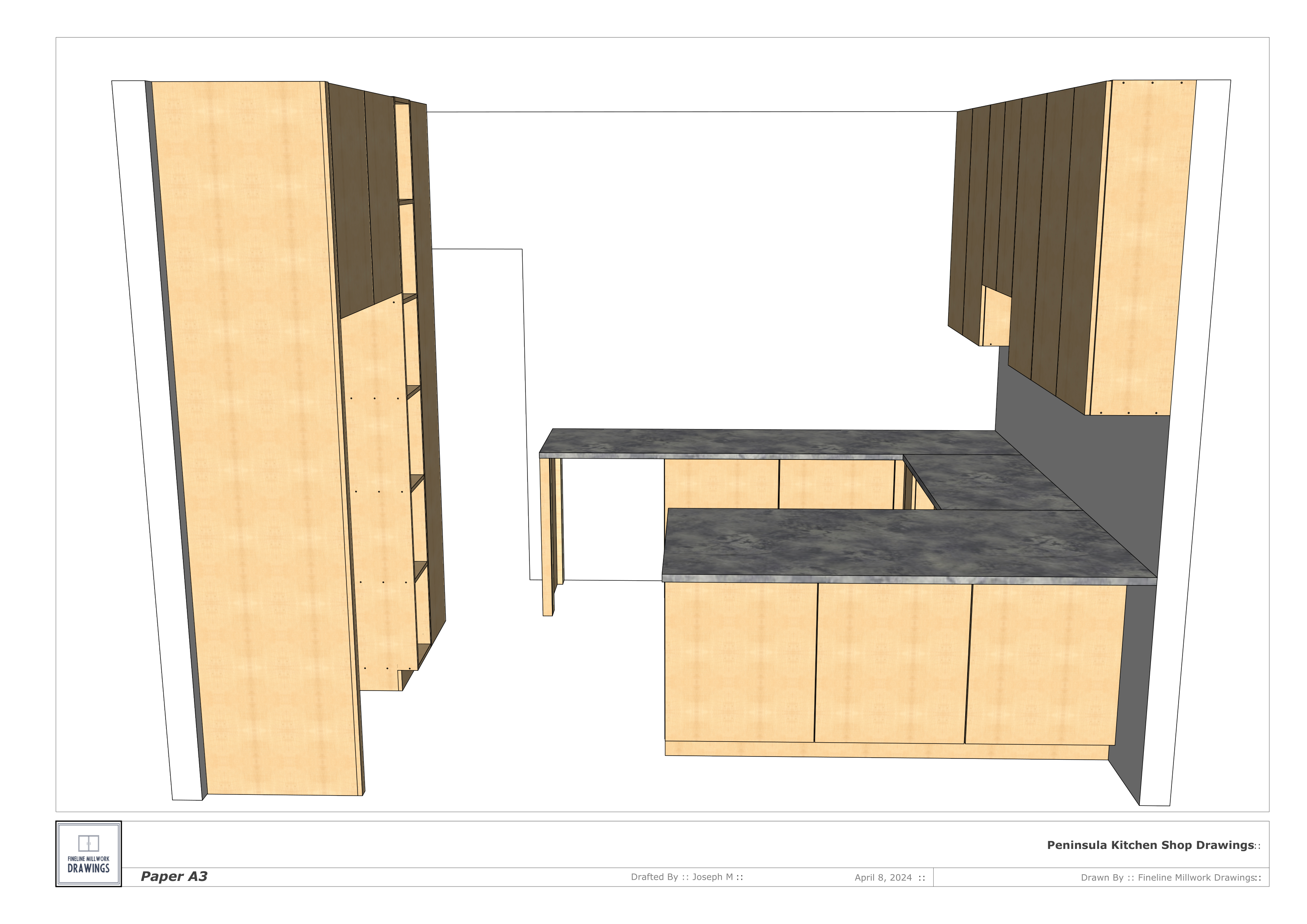 Peninsula Kitchen Shop Drawing