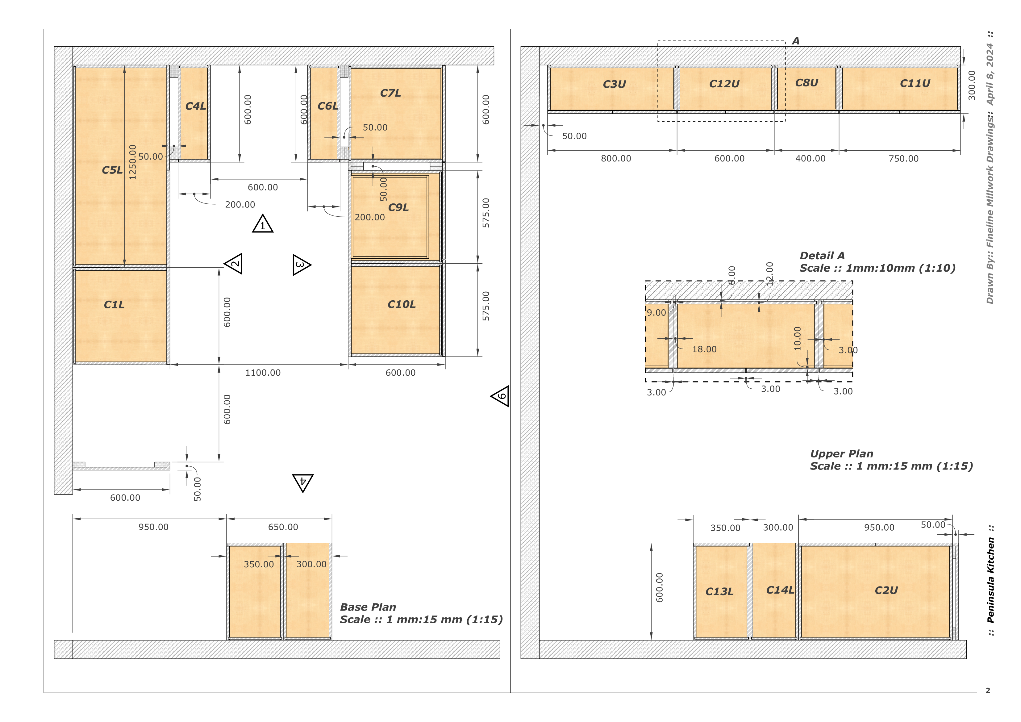 Peninsula Kitchen Shop Drawing