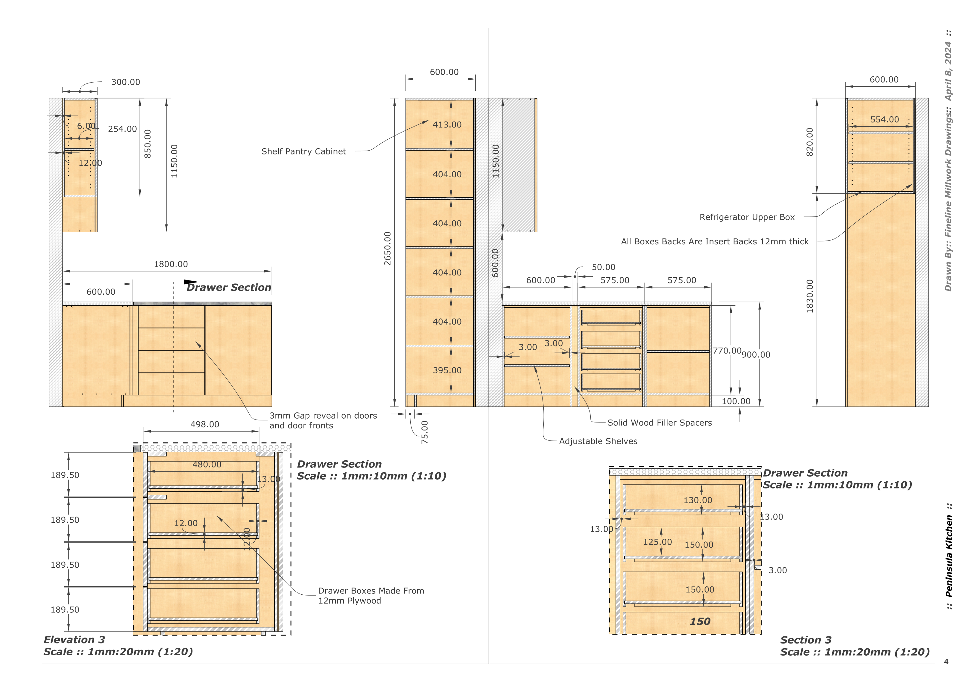 Peninsula Kitchen Shop Drawing