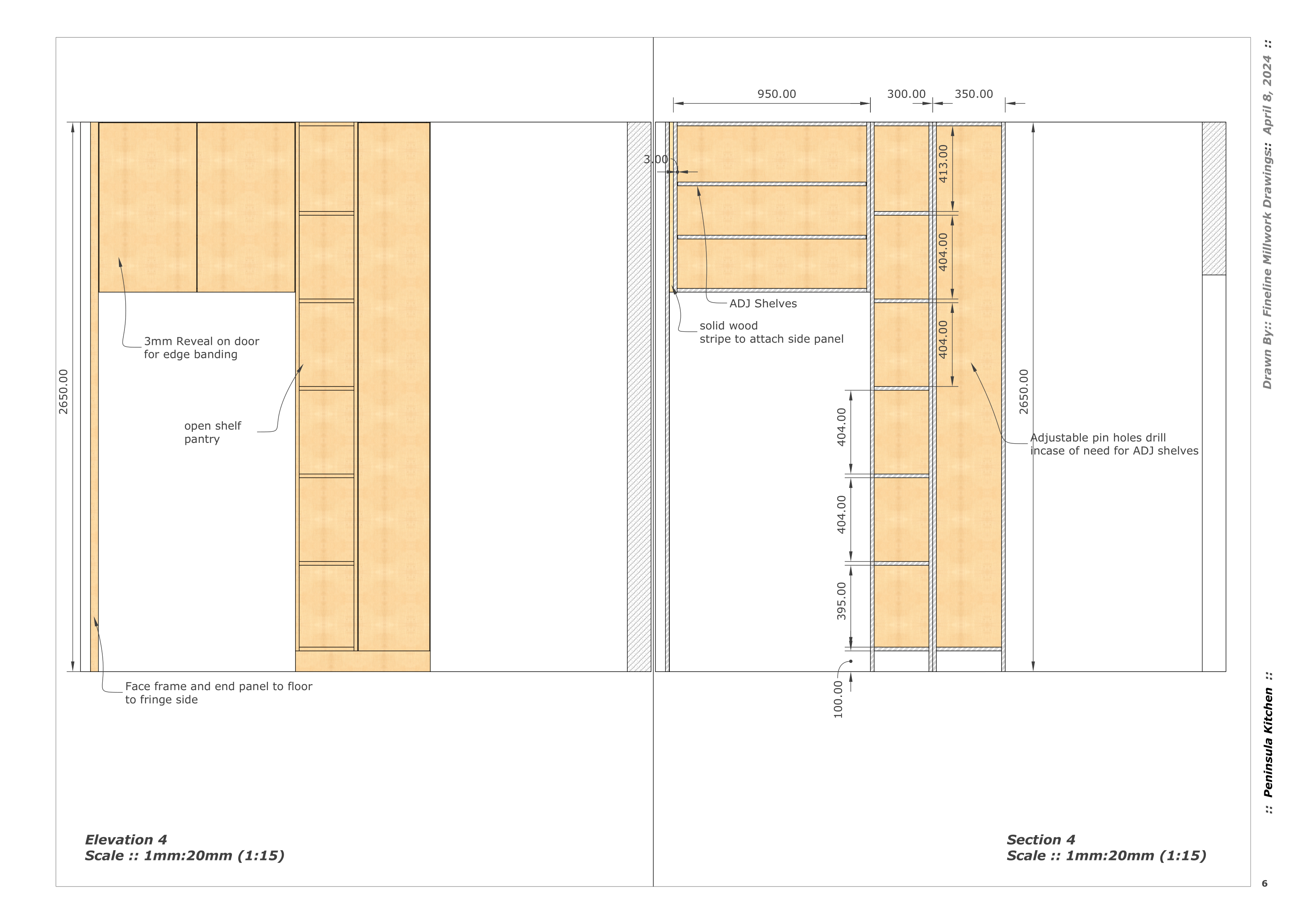 Peninsula Kitchen Shop Drawing