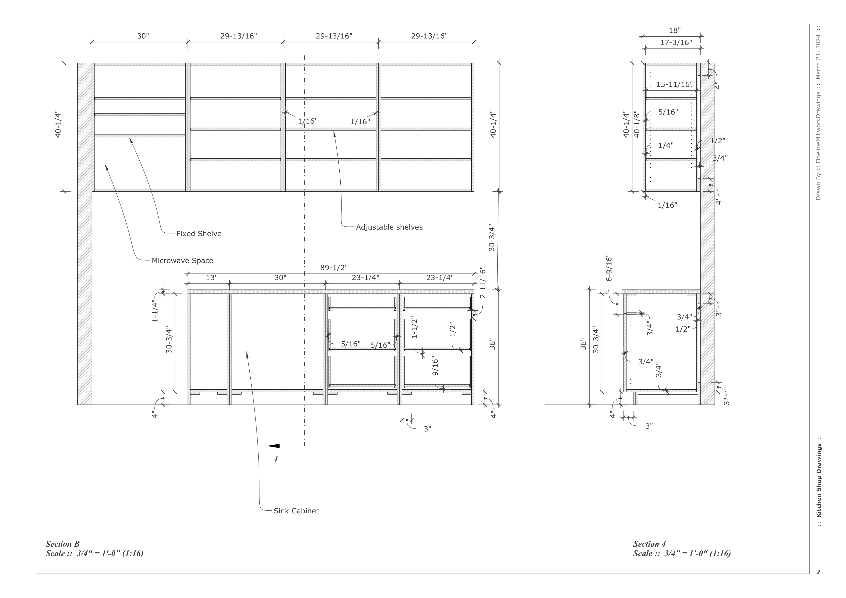 galley kitchen shop drawings