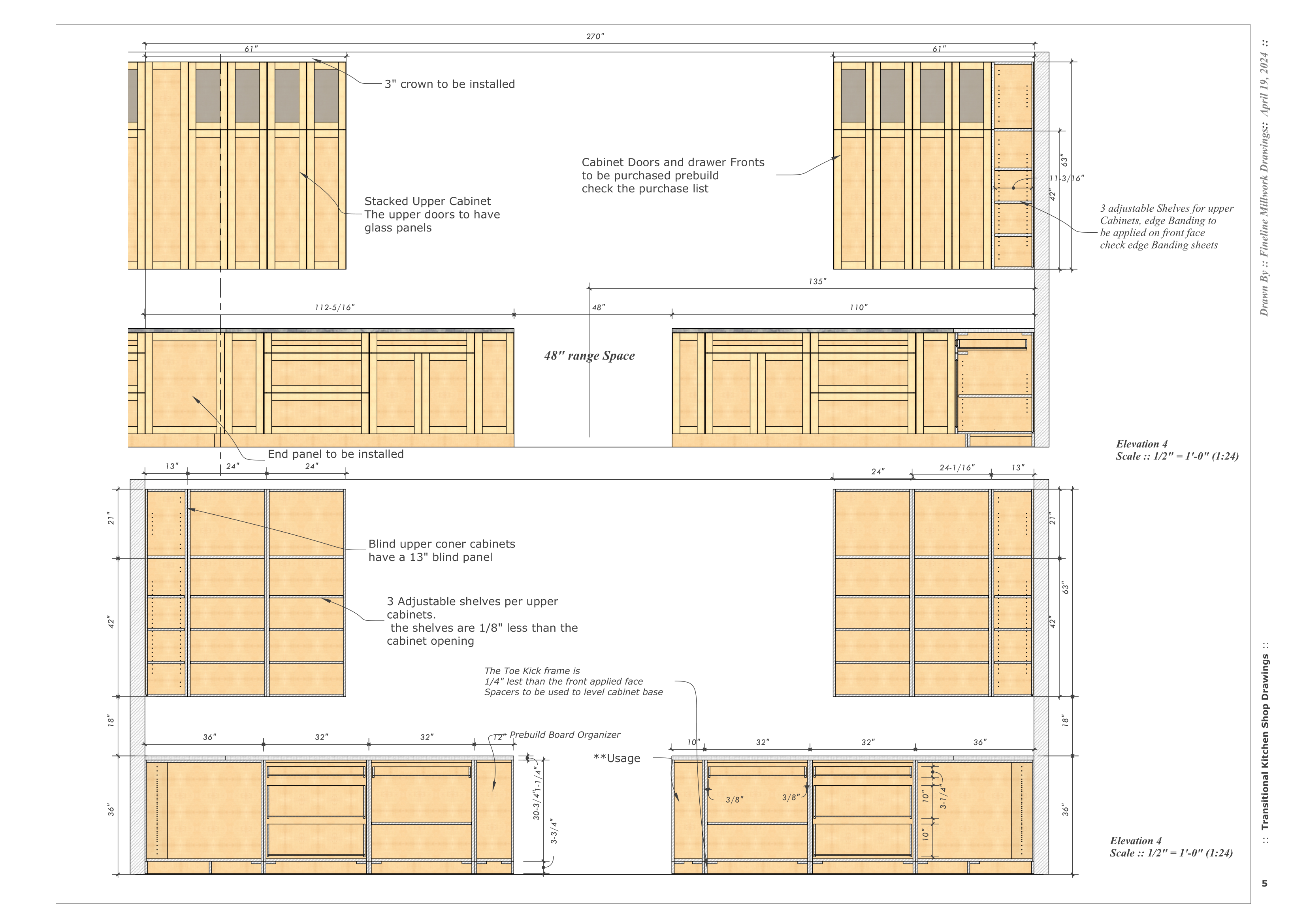 Fineline Millwork Drawings Kitchen Shop Drawings